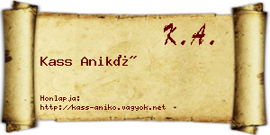 Kass Anikó névjegykártya